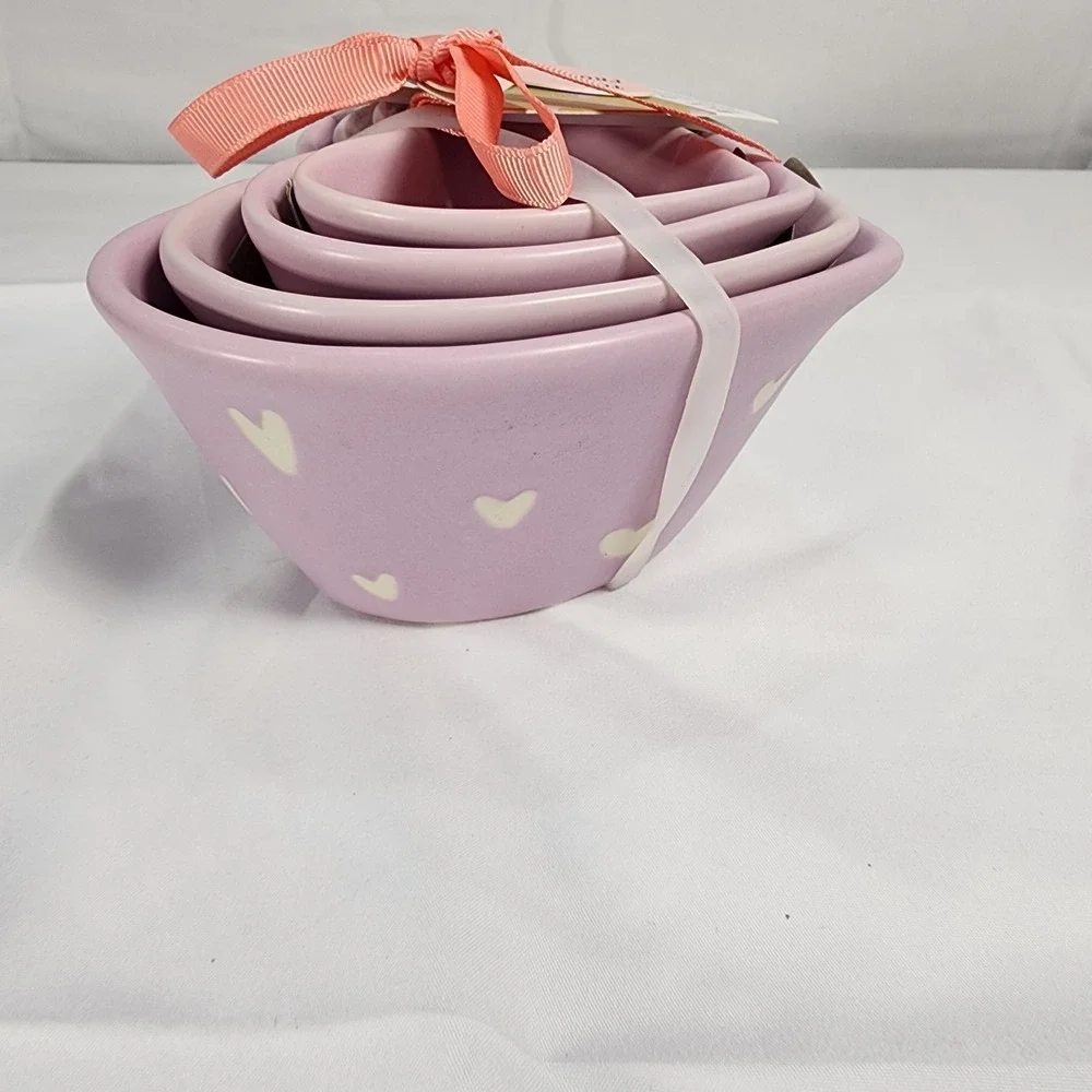 Rae Dunn Lavender Hearts Measuring Cups Set of 4 2024 Artisan By Magenta Coll.